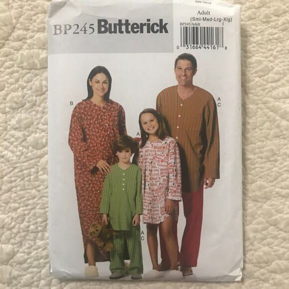 Vintage Simplicity and Butterick Pajama and Robe Unisex Pattern Lot of 3 Uncut - Picture 2 of 8